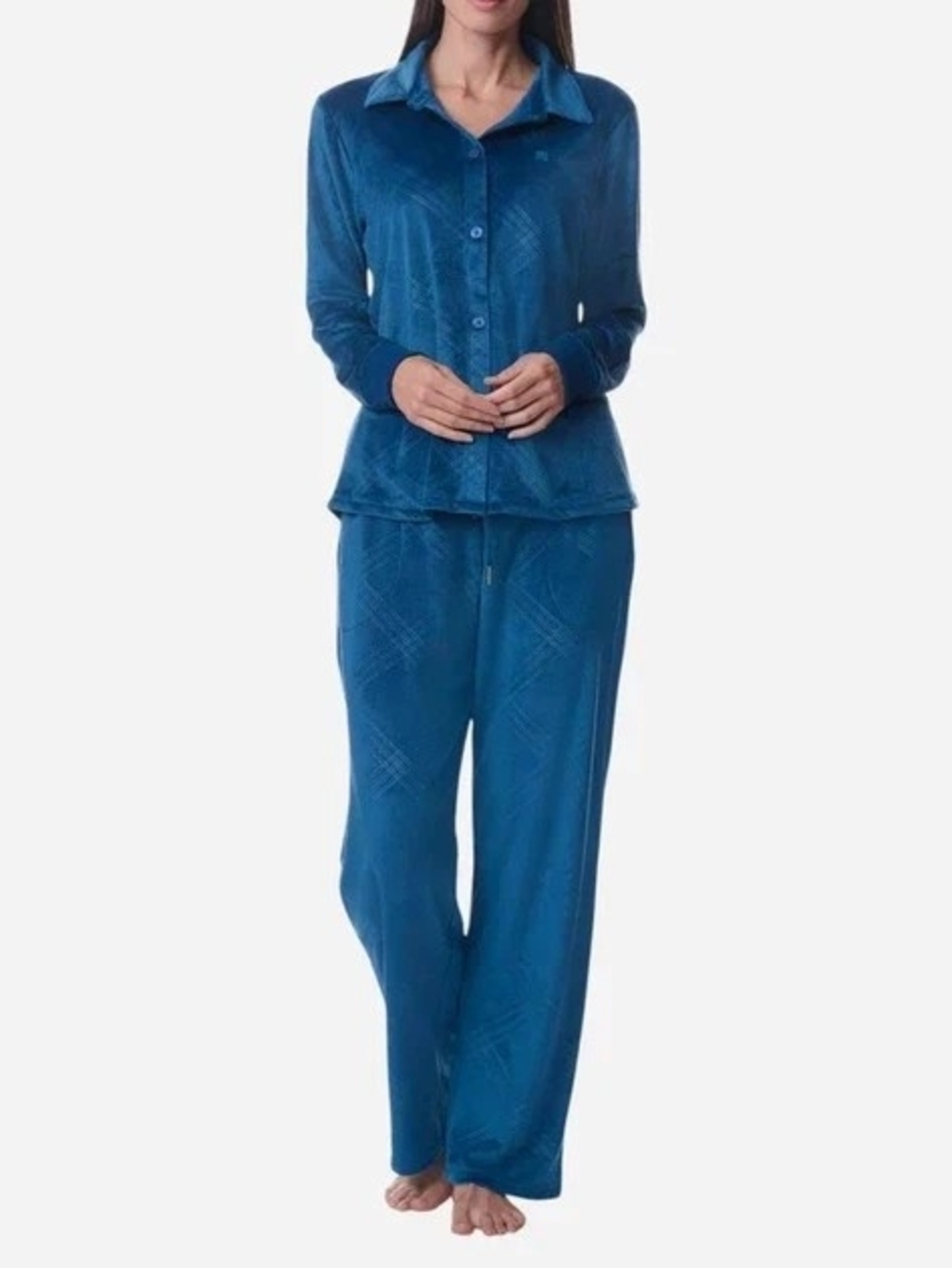 Tommy Hilfiger Women's Navy Blue Velour Pajamas Sz M
